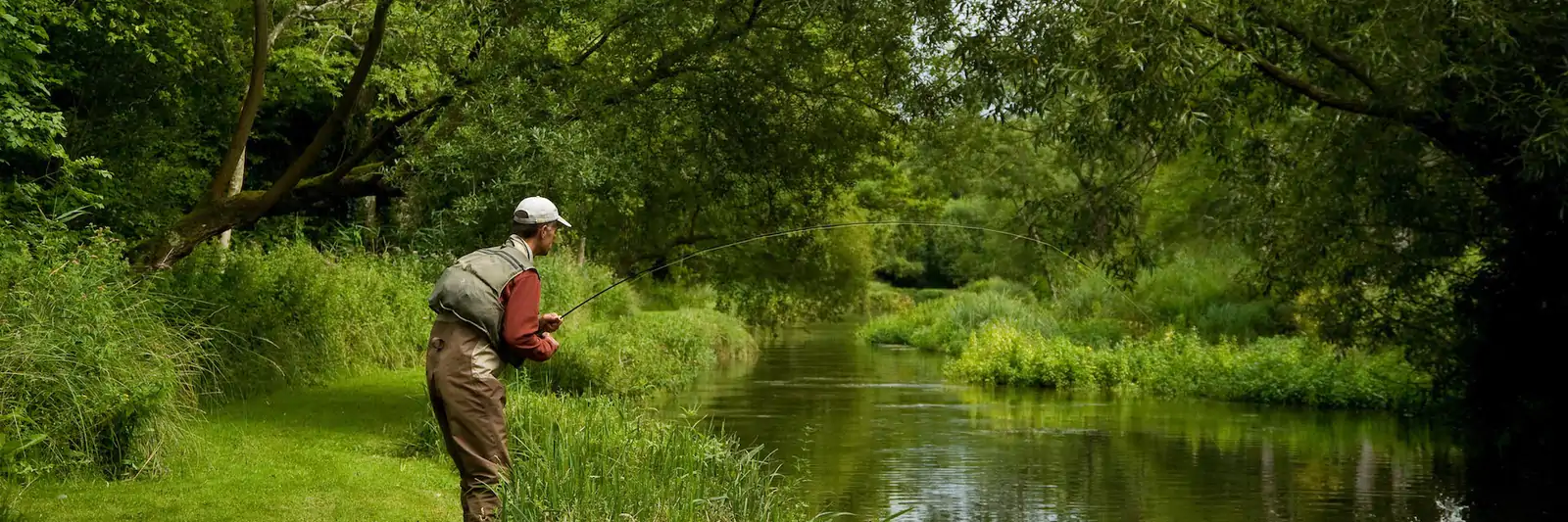 English chalkstream countryside near Stockbridge