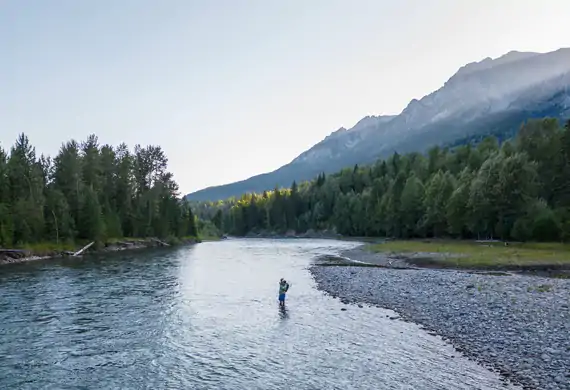 Elk River fishing near Brooks Creek Ranch